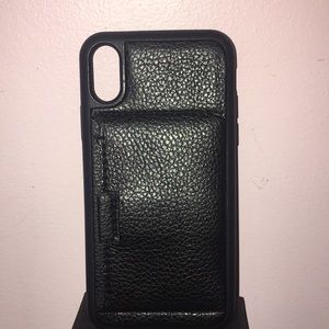iPhone X Leather Wallet Case Black
